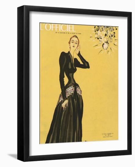 L'Officiel, December 1945 - Robe de Maggy Rouff-Benito-Framed Art Print