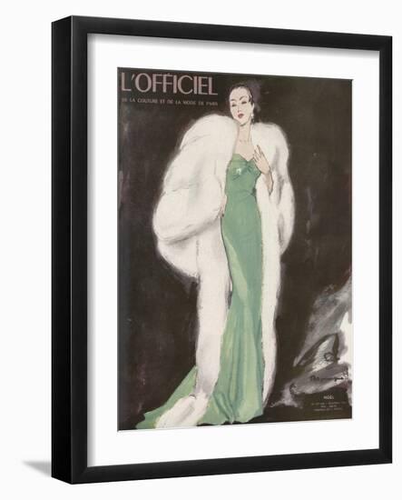 L'Officiel, December 1946 - Ensemble de L. Mendel-Mourgue-Framed Art Print