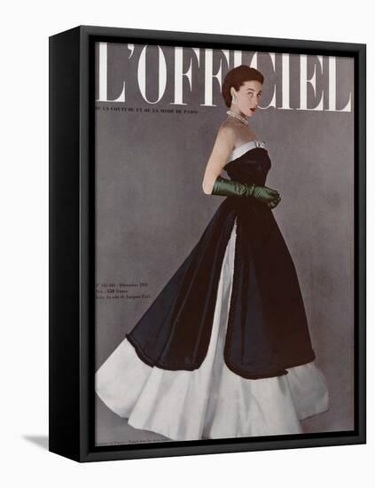 L'Officiel, December 1950 - Robe du Soir de Jacques Fath-Philippe Pottier-Framed Stretched Canvas