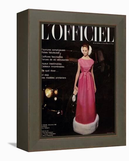 L'Officiel, December 1962 - Robe du Soir d'Yves Saint-Laurent en Tundra d'Abraham-Roland de Vassal-Framed Stretched Canvas