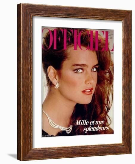 L'Officiel, December 1981 - Brooke Shields-Jean-Daniel Lorieux-Framed Art Print