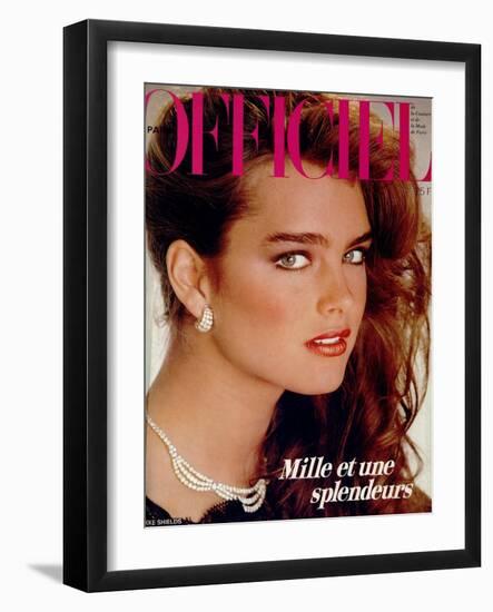 L'Officiel, December 1981 - Brooke Shields-Jean-Daniel Lorieux-Framed Art Print