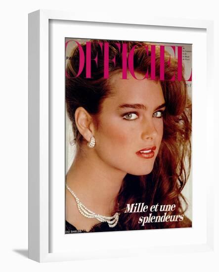 L'Officiel, December 1981 - Brooke Shields-Jean-Daniel Lorieux-Framed Art Print