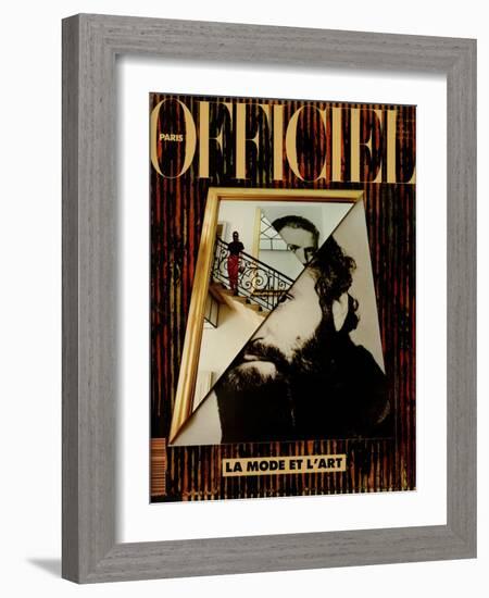 L'Officiel, December 1990-January 1991 - Retratto Di Gianni Versace 1989-Miguel Chevalier, Peter Klasen, et al-Framed Art Print