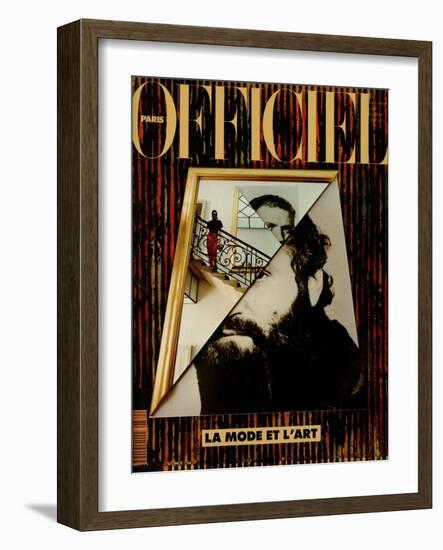 L'Officiel, December 1990-January 1991 - Retratto Di Gianni Versace 1989-Miguel Chevalier, Peter Klasen, et al-Framed Art Print