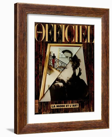 L'Officiel, December 1990-January 1991 - Retratto Di Gianni Versace 1989-Miguel Chevalier, Peter Klasen, et al-Framed Art Print