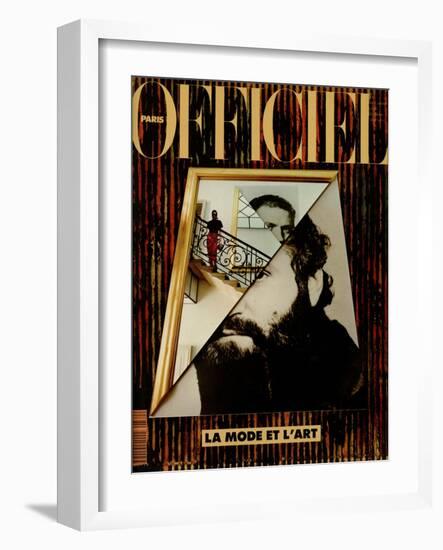 L'Officiel, December 1990-January 1991 - Retratto Di Gianni Versace 1989-Miguel Chevalier, Peter Klasen, et al-Framed Art Print