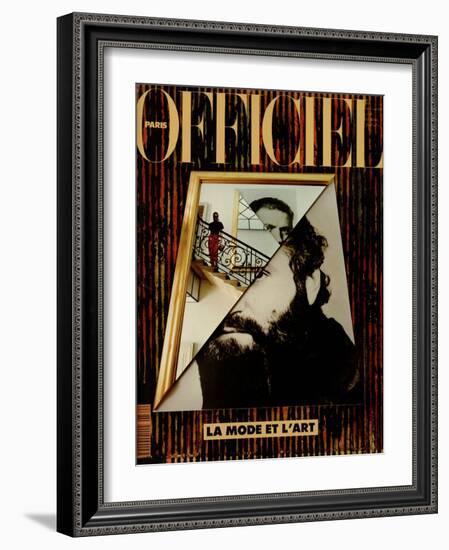 L'Officiel, December 1990-January 1991 - Retratto Di Gianni Versace 1989-Miguel Chevalier, Peter Klasen, et al-Framed Art Print