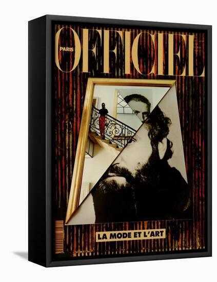 L'Officiel, December 1990-January 1991 - Retratto Di Gianni Versace 1989-Miguel Chevalier, Peter Klasen, et al-Framed Stretched Canvas