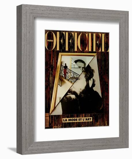 L'Officiel, December 1990-January 1991 - Retratto Di Gianni Versace 1989-Miguel Chevalier, Peter Klasen, et al-Framed Art Print