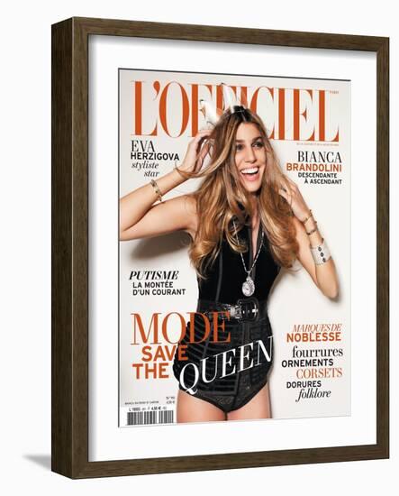 L'Officiel, December 2010 - Bianca-Martin Lindell-Framed Art Print