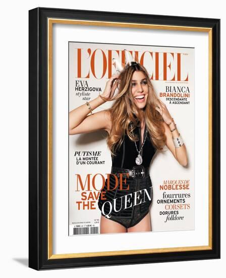 L'Officiel, December 2010 - Bianca-Martin Lindell-Framed Art Print