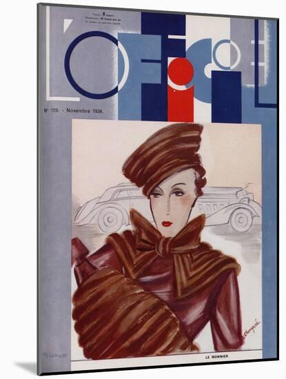 L'Officiel, February 1934 - Blanche et Simone-Lbengini & A.P. Covillot-Mounted Art Print