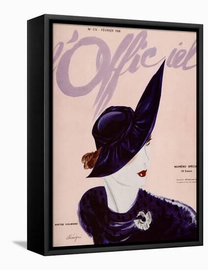 L'Officiel, February 1936 - Marthe Valmont-Lbenigni-Framed Stretched Canvas