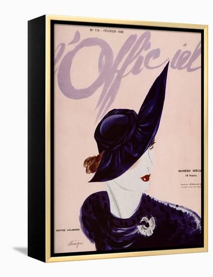 L'Officiel, February 1936 - Marthe Valmont-Lbenigni-Framed Stretched Canvas