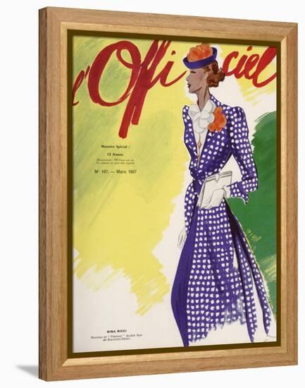 L'Officiel, February 1937 - Paille Tresse Perlinade A. MICHEL et Ci-Lbenigni-Framed Stretched Canvas