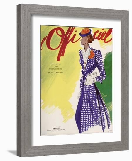 L'Officiel, February 1937 - Paille Tresse Perlinade A. MICHEL et Ci-Lbenigni-Framed Art Print