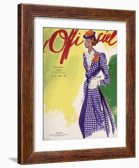 L'Officiel, February 1937 - Paille Tresse Perlinade A. MICHEL et Ci-Lbenigni-Framed Art Print