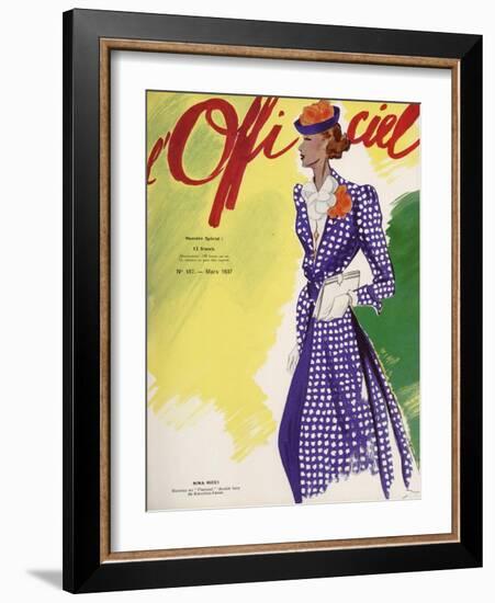 L'Officiel, February 1937 - Paille Tresse Perlinade A. MICHEL et Ci-Lbenigni-Framed Art Print