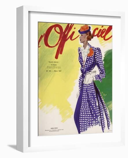 L'Officiel, February 1937 - Paille Tresse Perlinade A. MICHEL et Ci-Lbenigni-Framed Art Print