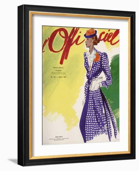 L'Officiel, February 1937 - Paille Tresse Perlinade A. MICHEL et Ci-Lbenigni-Framed Art Print