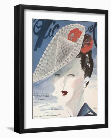 L'Officiel, February 1940 - Rose Valois-Lbenigni-Framed Art Print