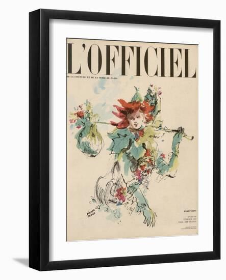 L'Officiel, February 1950 - Printemps-Pierre Pagès-Framed Art Print