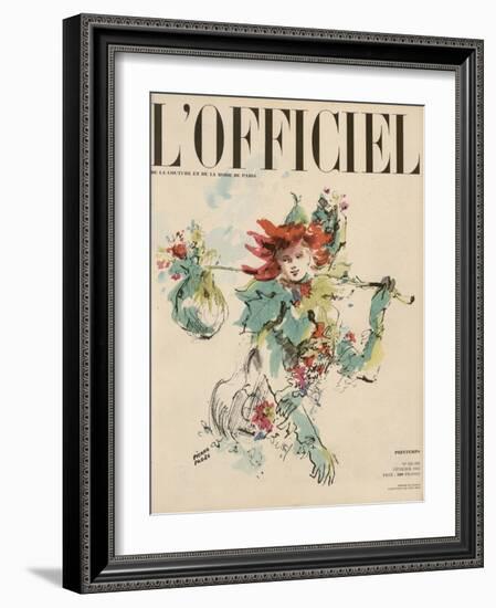 L'Officiel, February 1950 - Printemps-Pierre Pagès-Framed Art Print