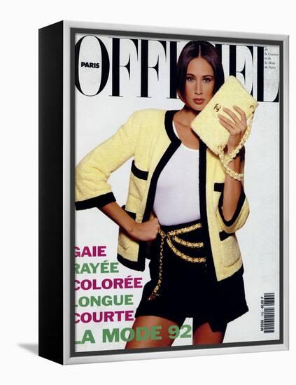 L'Officiel, February 1992 - Le Nouveau Tailleur Chanel en Éponge, Sur Débardeur-Hiromasa-Framed Stretched Canvas