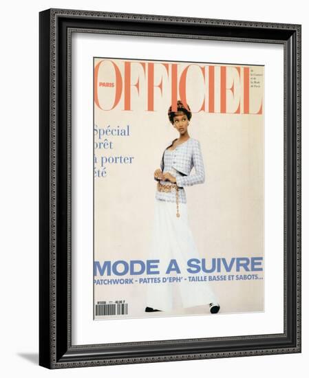 L'Officiel, February 1993 - Chanel: le Tailleur de L'Année Porté Par Tyra-Carlo delia Chiesa-Framed Art Print