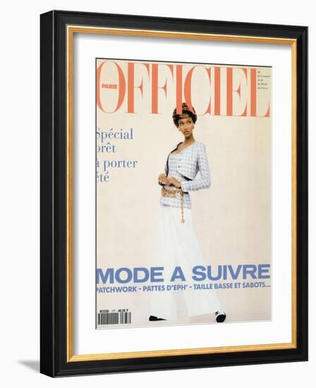 L'Officiel, February 1993 - Chanel: le Tailleur de L'Année Porté Par Tyra-Carlo delia Chiesa-Framed Art Print