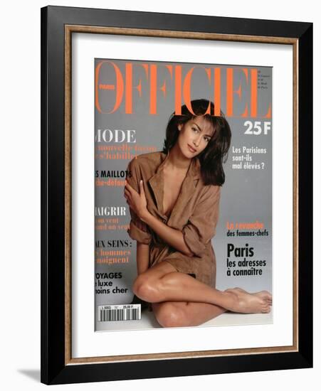 L'Officiel, February 1994 - Karen Mulder-Francesco Scavullo-Framed Art Print