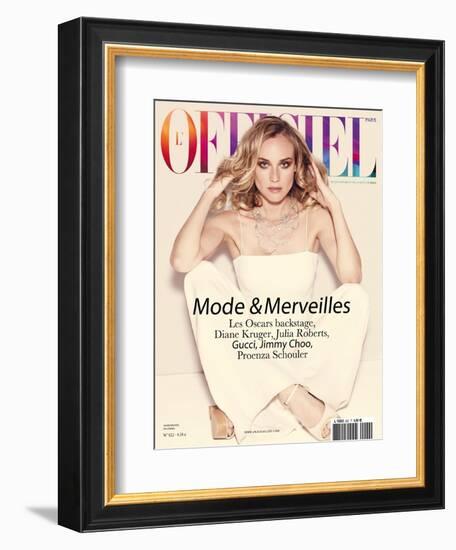 L'Officiel, February 2008 - Diane Kruger-Guy Aroch-Framed Premium Giclee Print