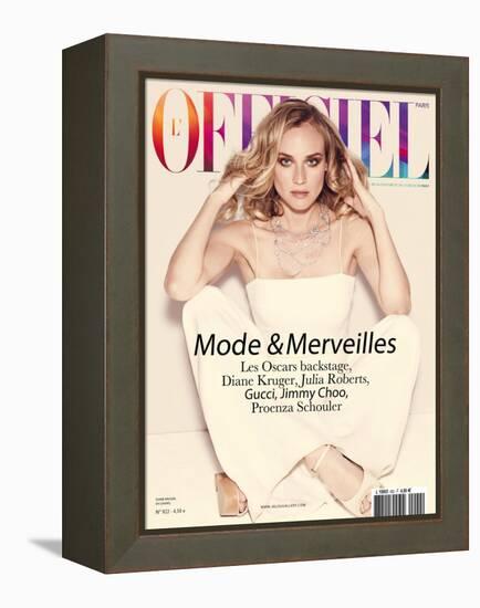 L'Officiel, February 2008 - Diane Kruger-Guy Aroch-Framed Stretched Canvas