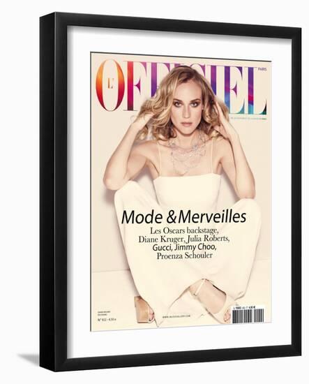 L'Officiel, February 2008 - Diane Kruger-Guy Aroch-Framed Art Print