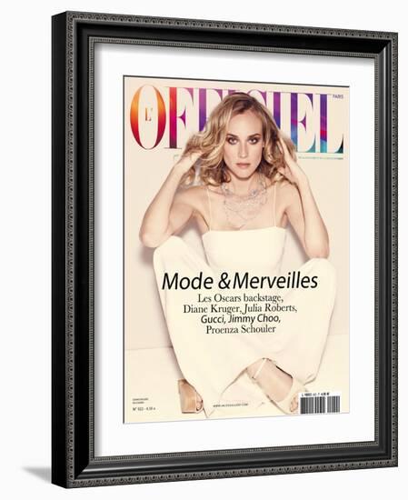 L'Officiel, February 2008 - Diane Kruger-Guy Aroch-Framed Art Print