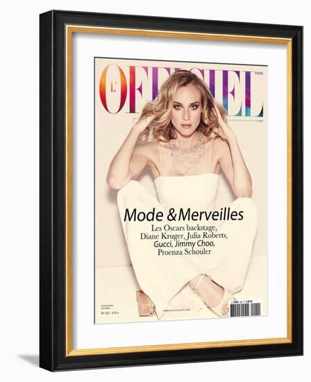 L'Officiel, February 2008 - Diane Kruger-Guy Aroch-Framed Art Print