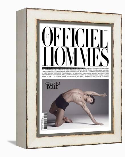 L'Officiel, Hommes August 2008 - Roberto Bolle-Milan Vukmirovic-Framed Stretched Canvas