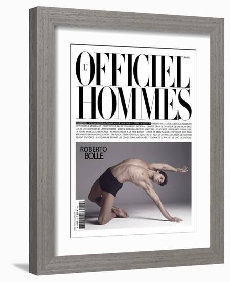 L'Officiel, Hommes August 2008 - Roberto Bolle-Milan Vukmirovic-Framed Art Print