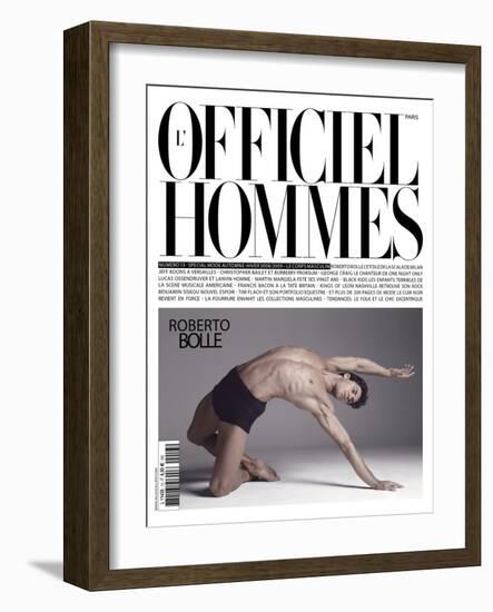 L'Officiel, Hommes August 2008 - Roberto Bolle-Milan Vukmirovic-Framed Art Print