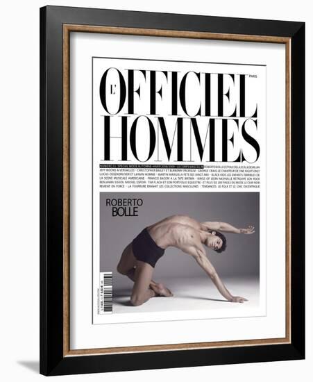 L'Officiel, Hommes August 2008 - Roberto Bolle-Milan Vukmirovic-Framed Art Print