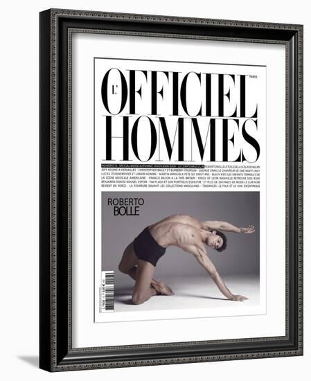 L'Officiel, Hommes August 2008 - Roberto Bolle-Milan Vukmirovic-Framed Art Print