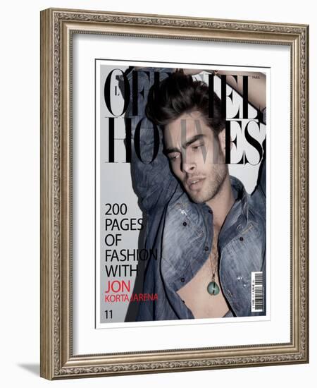 L'Officiel, Hommes January 2008 - Jon Kortajarena-Milan Vukmirovic-Framed Art Print