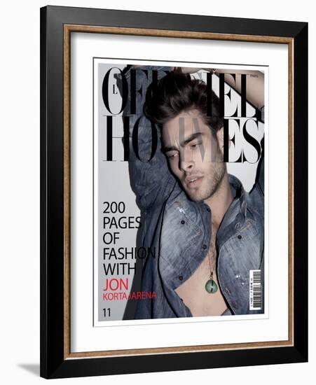 L'Officiel, Hommes January 2008 - Jon Kortajarena-Milan Vukmirovic-Framed Art Print