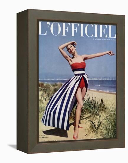 L'Officiel - Jacques Heim, Ensemble de Plage en Coton-Philippe Pottier-Framed Stretched Canvas