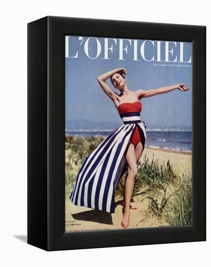 L'Officiel - Jacques Heim, Ensemble de Plage en Coton-Philippe Pottier-Framed Stretched Canvas