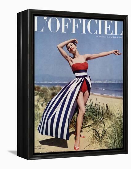 L'Officiel - Jacques Heim, Ensemble de Plage en Coton-Philippe Pottier-Framed Stretched Canvas