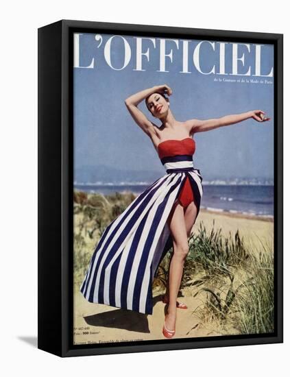 L'Officiel - Jacques Heim, Ensemble de Plage en Coton-Philippe Pottier-Framed Stretched Canvas