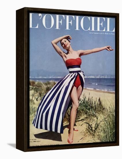 L'Officiel - Jacques Heim, Ensemble de Plage en Coton-Philippe Pottier-Framed Stretched Canvas