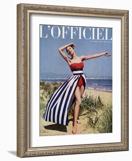 L'Officiel - Jacques Heim, Ensemble de Plage en Coton-Philippe Pottier-Framed Art Print